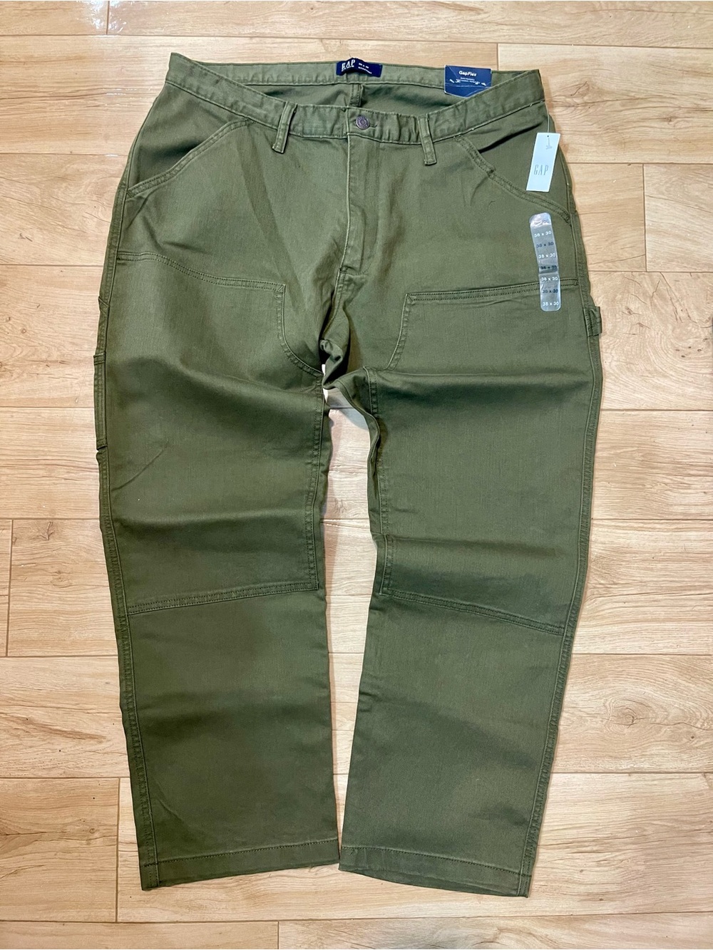 GAP Men's Olive Green Straight Carpenter Jeans